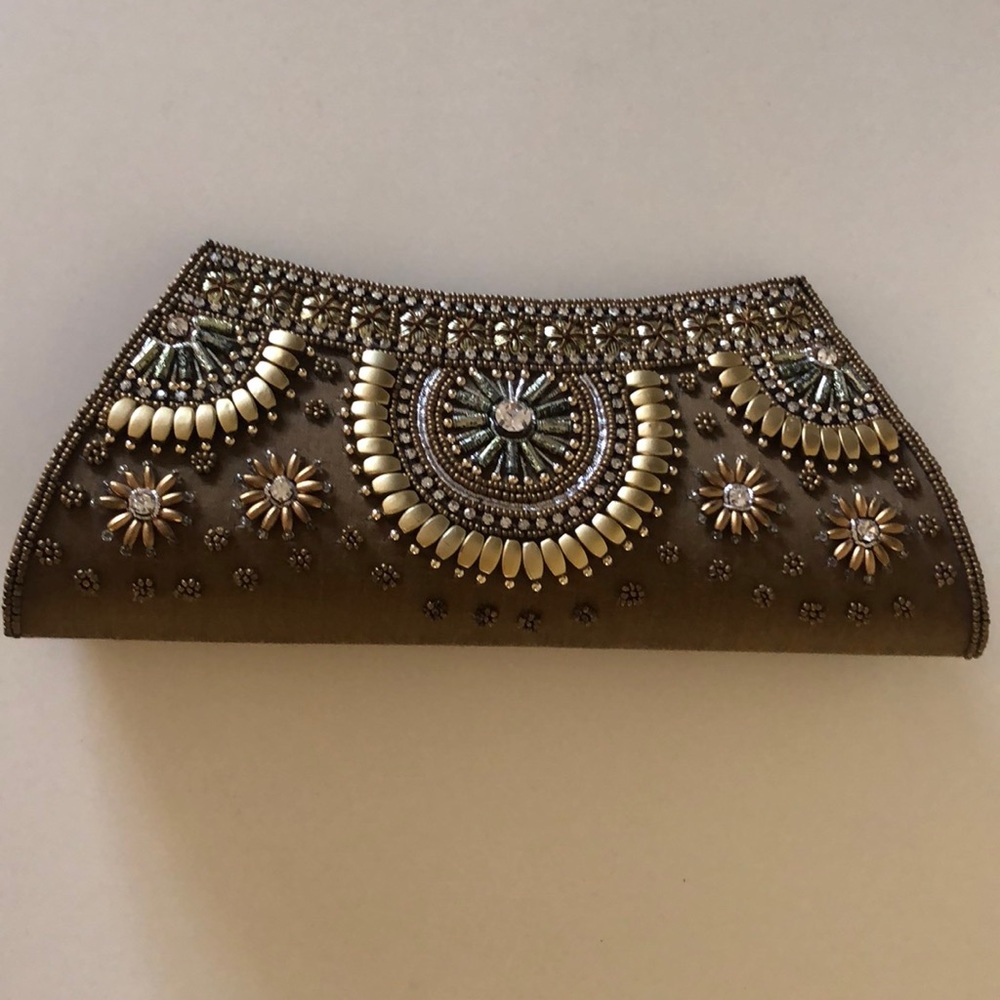 Handmade beaded clutch